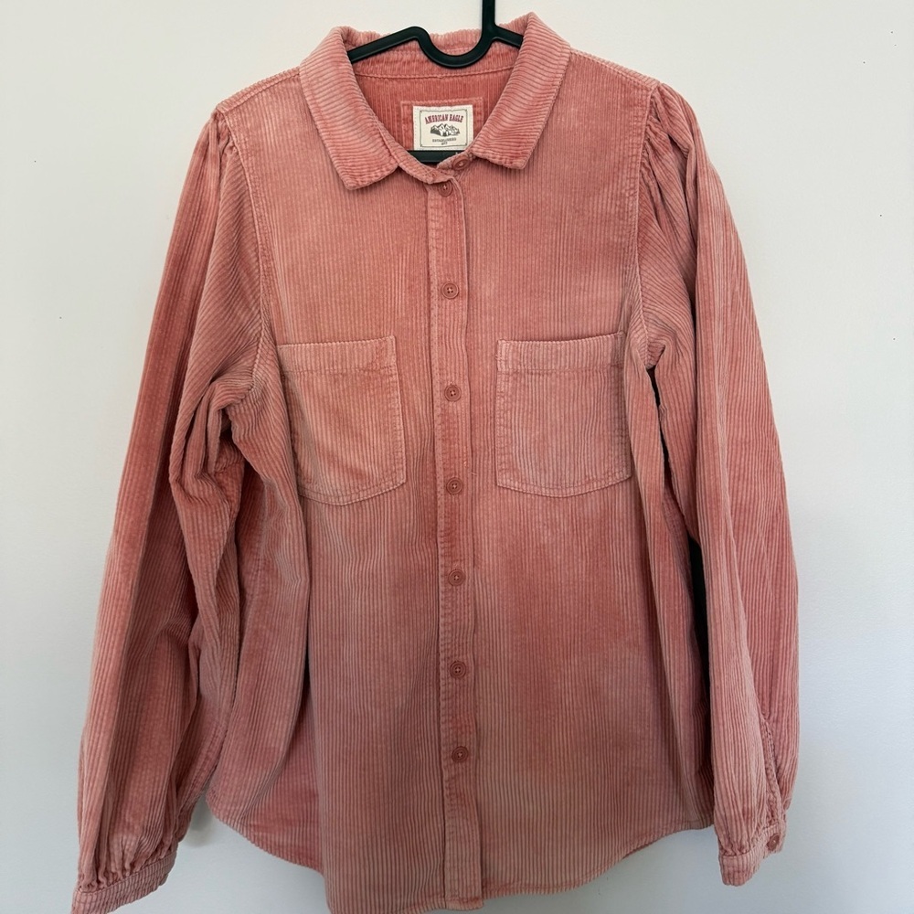 American Eagle Outfitters Pink Corduroy Shirt
